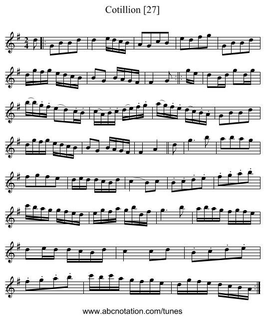 Cotillion [27] - staff notation
