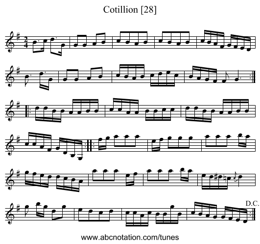 Cotillion [28] - staff notation