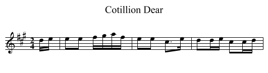 Cotillion Dear - staff notation