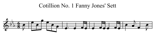 Cotillion No. 1 Fanny Jones' Sett - staff notation