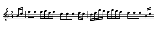 COTILLION No. 27. CONCORD SETT tune 2 - staff notation