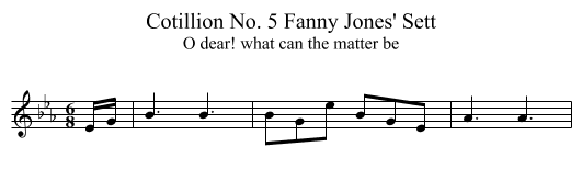 Cotillion No. 5 Fanny Jones' Sett - staff notation
