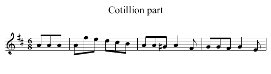 Cotillion part - staff notation