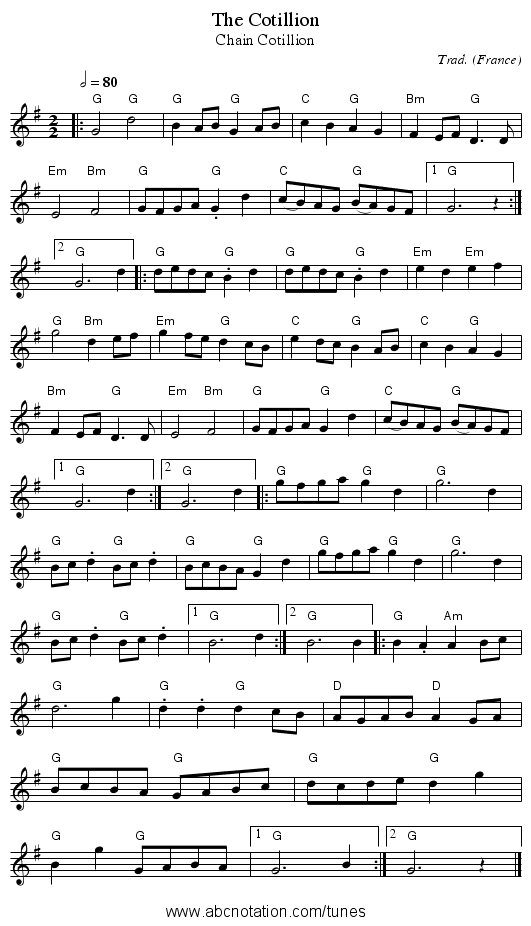 Cotillion, The - staff notation