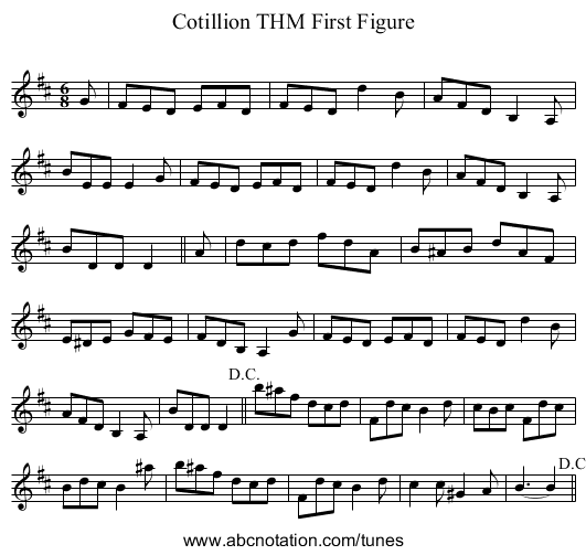 Cotillion THM First Figure - staff notation