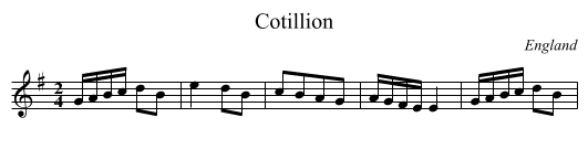 Cotillion - staff notation