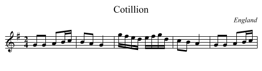 Cotillion - staff notation