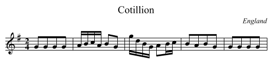 Cotillion - staff notation
