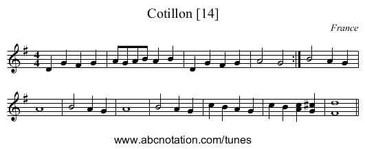 Cotillon [14] - staff notation