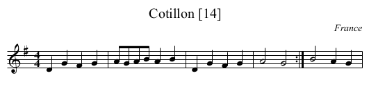 Cotillon [14] - staff notation
