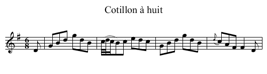Cotillon à huit - staff notation