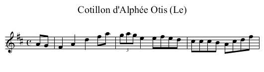 Cotillon d'Alphée Otis (Le) - staff notation