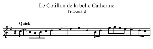 Cotillon de la belle Catherine, Le - staff notation