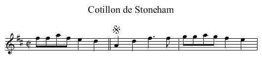 Cotillon de Stoneham - staff notation