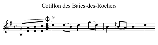 Cotillon des Baies-des-Rochers - staff notation