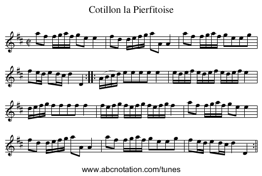 Cotillon la Pierfitoise - staff notation