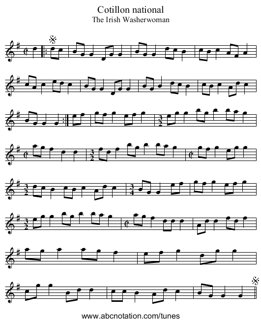 Cotillon national - staff notation