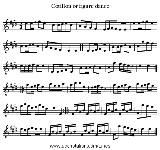 Cotillon or figure dance - staff notation