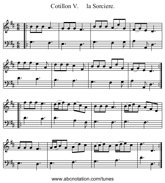 Cotillon V.     la Sorciere. - staff notation