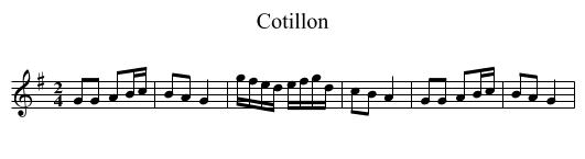 Cotillon - staff notation