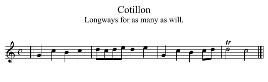 Cotillon - staff notation