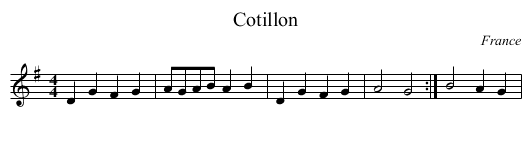 Cotillon - staff notation