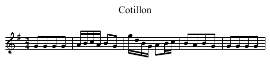 Cotillon - staff notation