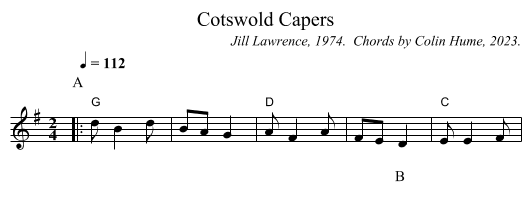 Cotswold Capers - staff notation