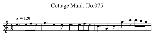 Cottage Maid. JJo.075 - staff notation