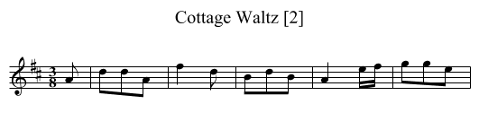 Cottage Waltz [2] - staff notation