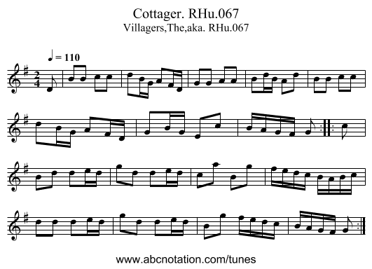 Cottager. RHu.067 - staff notation