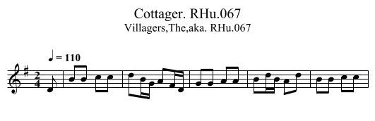 Cottager. RHu.067 - staff notation