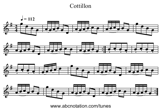 Cottillon - staff notation