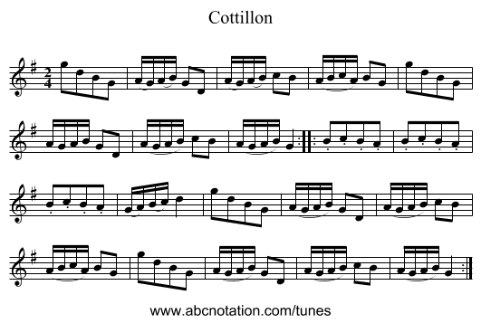 Cottillon - staff notation