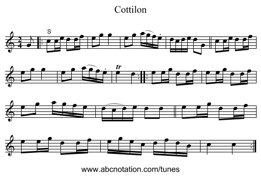 Cottilon - staff notation