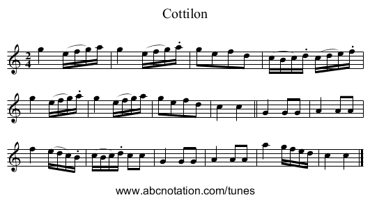 Cottilon - staff notation