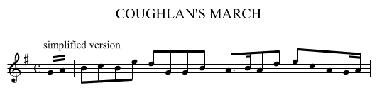 COUGHLAN'S MARCH - staff notation