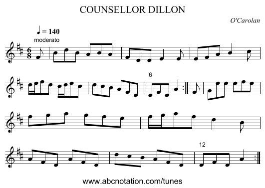 COUNSELLOR DILLON - staff notation