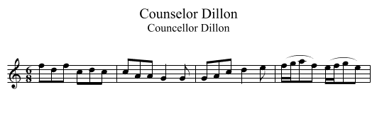 Counselor Dillon - staff notation