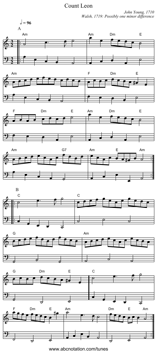 Count Leon - staff notation