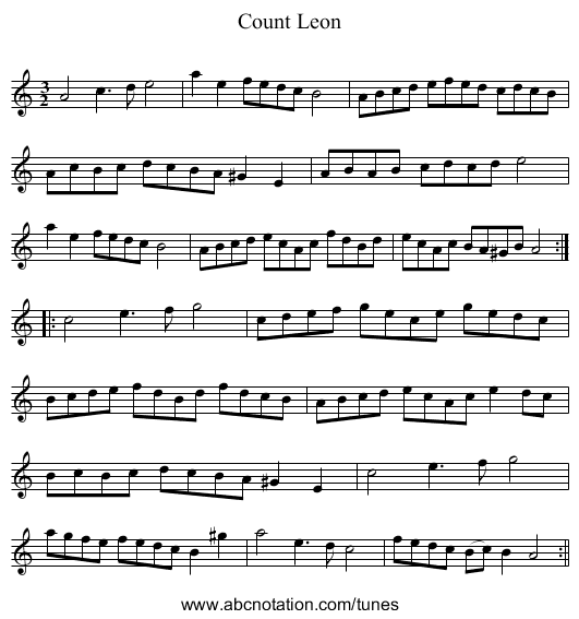 Count Leon - staff notation
