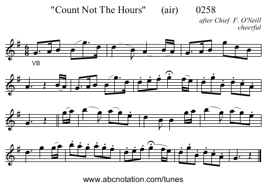 Count Not The Hours      (air)       0258 - staff notation