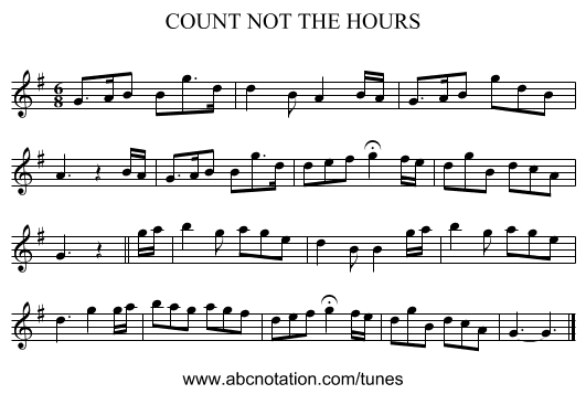 COUNT NOT THE HOURS - staff notation