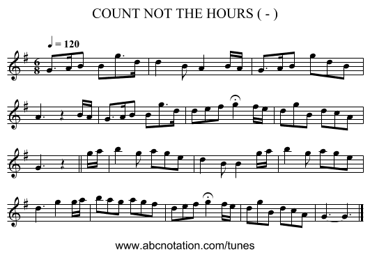 COUNT NOT THE HOURS ( - ) - staff notation