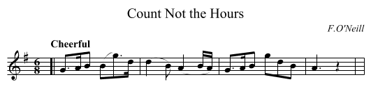 Count Not the Hours - staff notation