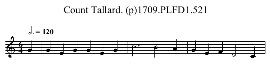 Count Tallard. (p)1709.PLFD1.521 - staff notation