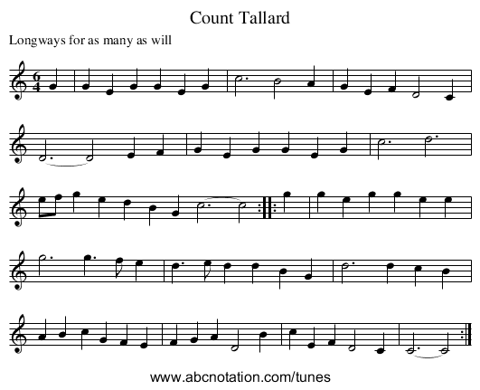 Count Tallard - staff notation