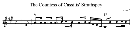 Countess of Cassilis' Strathspey, The  - staff notation