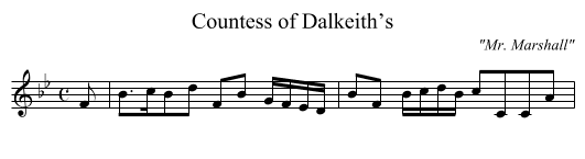 Countess of Dalkeith’s - staff notation