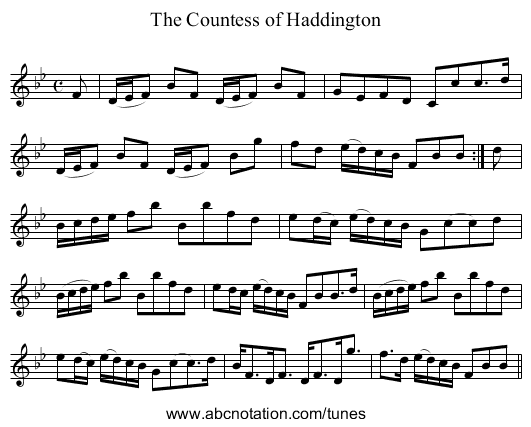 Countess of Haddington, The - staff notation